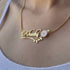 White Flower Name Necklace